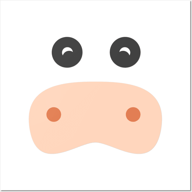 Cute Cow Face Wall Art by Coffee Parade